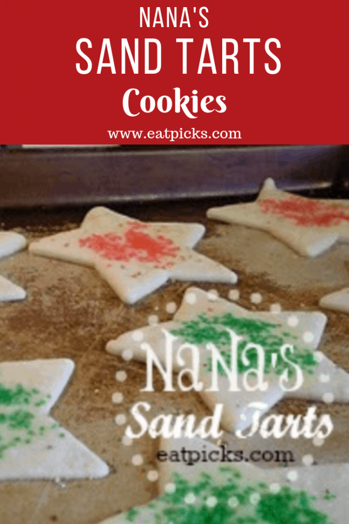 Nana's Sand tarts make a great holiday cookie for any dessert tray. Crisp Sugar cookies ready for dunking! #dessert #cookies #christmascookies 