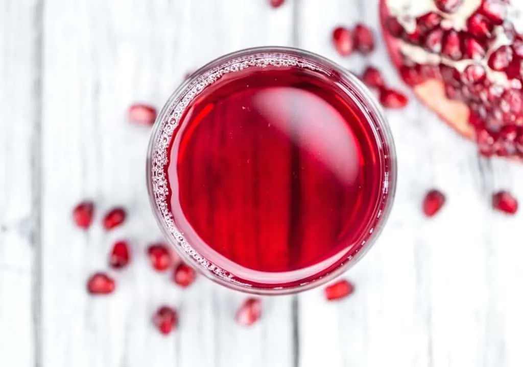 Pomegranate juice in glass