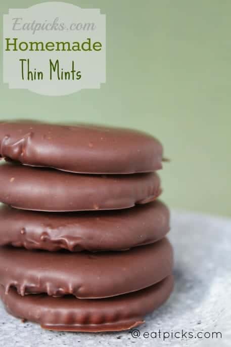 Homemade Thin Mint Cookies only take 3 ingredients- Ritz Crackers, chocolate and peppermint. DIY cookies for the girl scout in you.