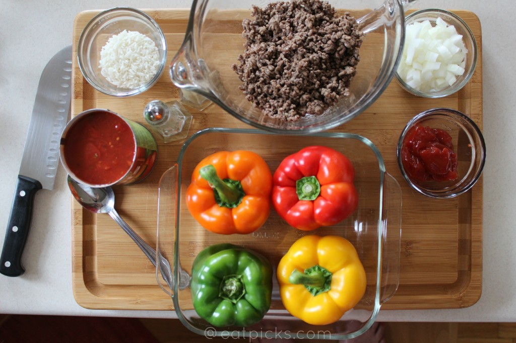 easy stuffed peppers-ingredients eatpicks.com