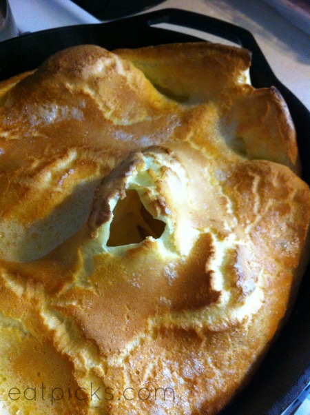 puffed pancake before apple filling