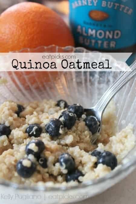quinoa oatmeal in bowl with berries