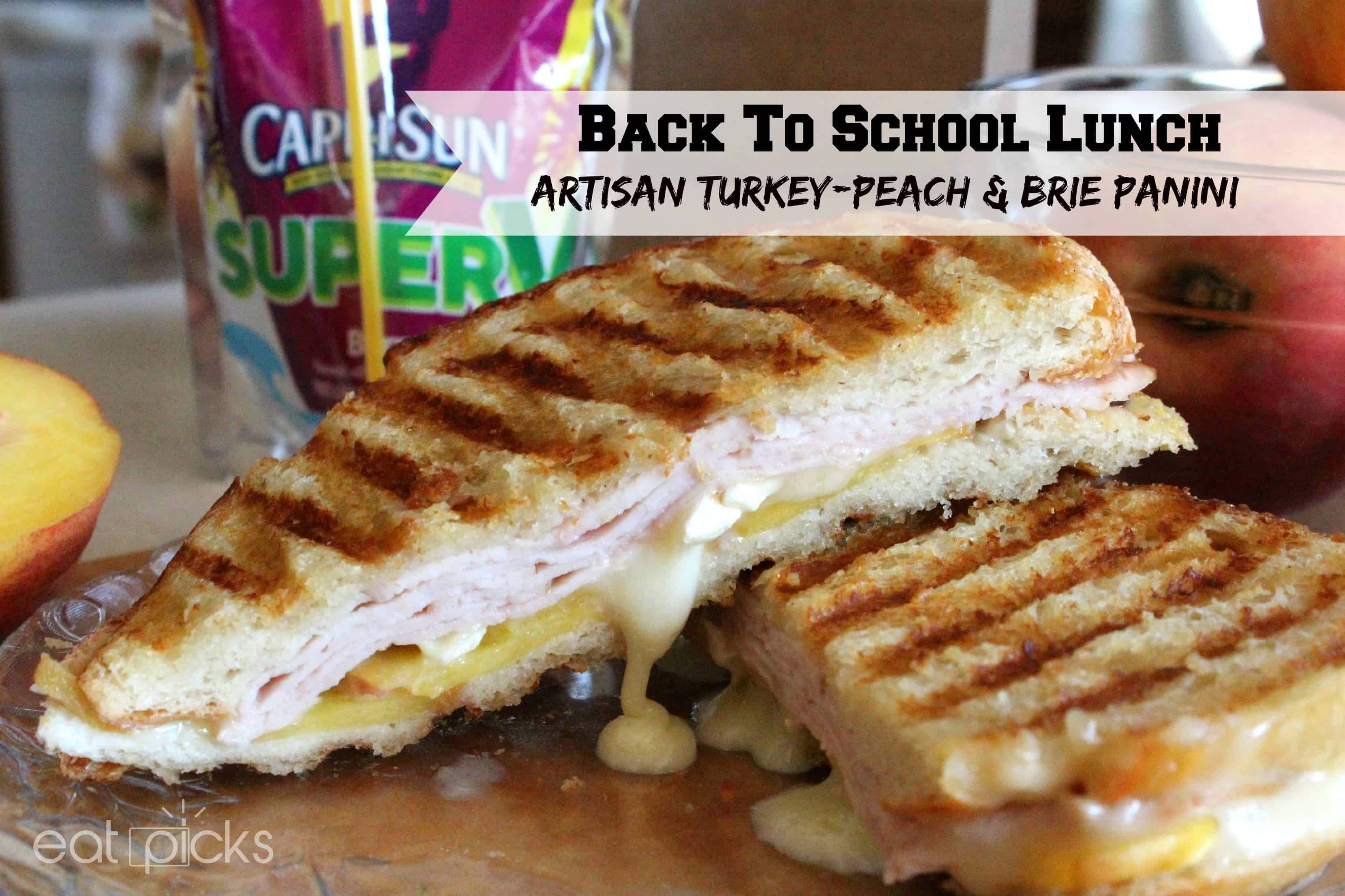 Back to school artisan turkey peach brie panini