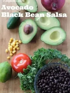 black bean avocado salsa with corn