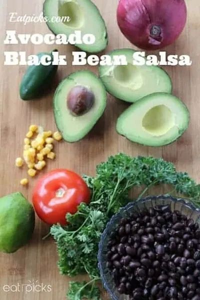 black bean avocado salsa with corn