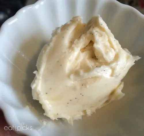 vanilla bean butter in dish