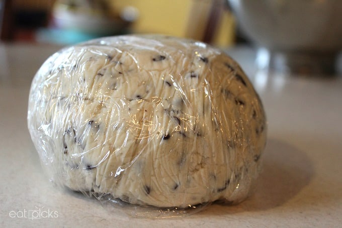 Chocolate Chip Cheese Ball wrapped