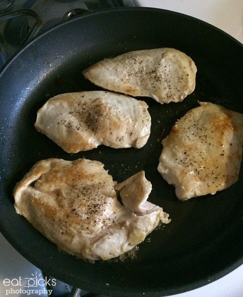 browning chicken in cast iron skillet