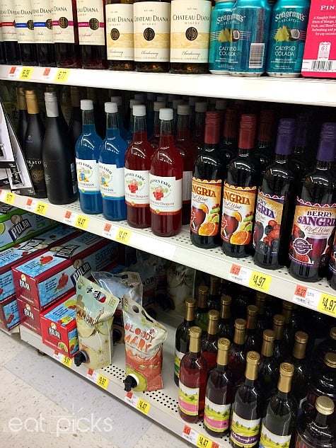 Bloody Mary Mix on bottom shelf
