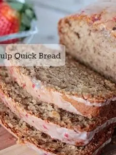 Strawberry Fruit Pulp bread recipe is a perfect way to use up left over pulp from your juicer. Adding strawberry pulp to the glaze is delicious too!