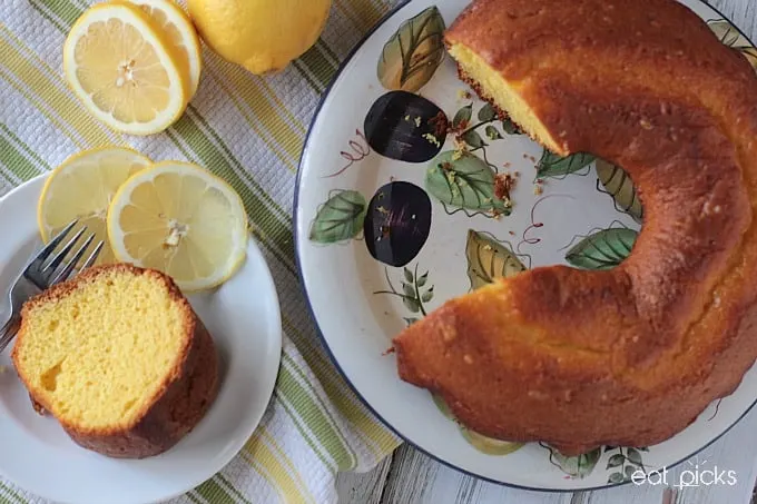 cake and lemon slices make up the perfect lemon pound cake to enjoy any time for a treat. 