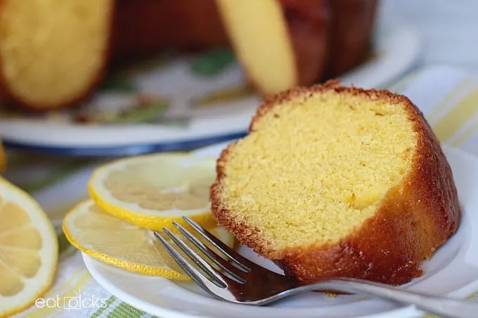 lemon pound cake on plate