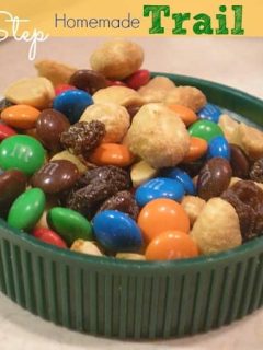Save money by making this easy 3-step homemade trail mix. Customize with your favorite nuts, chocolate candies and dried fruit.