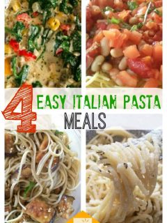 4 easy Italian Pasta Meals give you options for Sunday dinner, or make perfect additions to weekly meal plans. Full of veggies, cheese and more, try one of our favorite recipes.