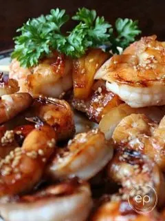 Teriyaki Shrimp on plate