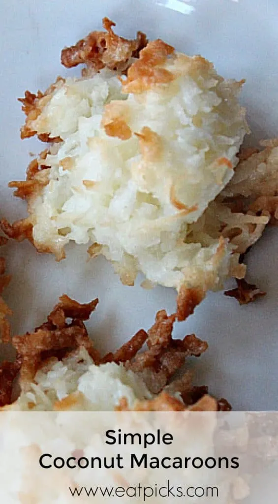 coconut macaroon cookies have a soft chewy center surrounded by crisp toasted coconut.