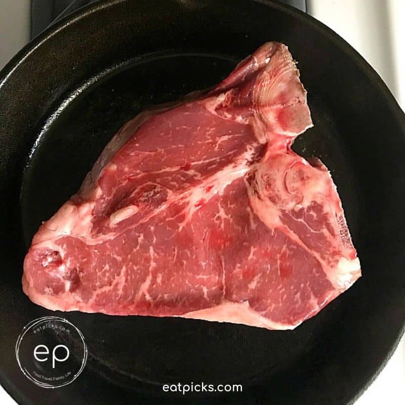 Perfect Porterhouse Steak in cast iron skillet post