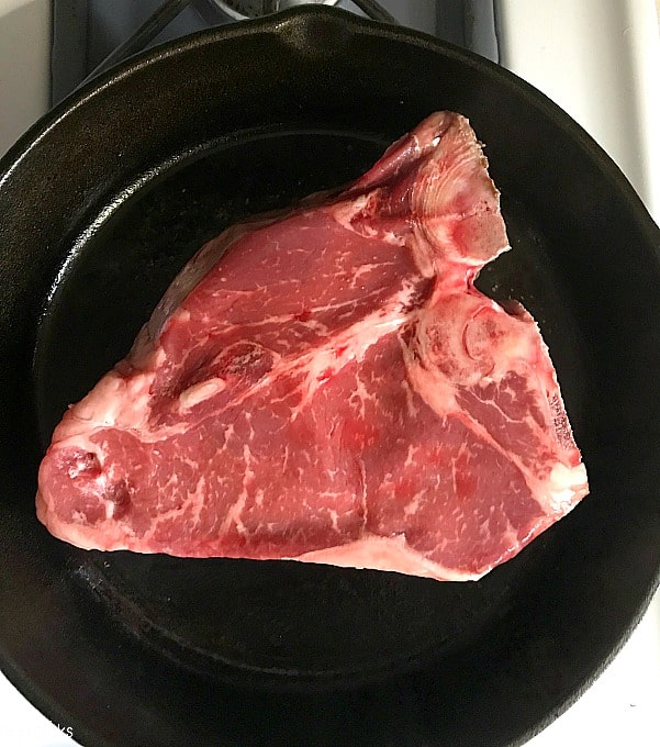 Steak in Cast Iron Skillet