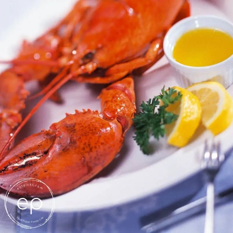 Lobster on plate with butter