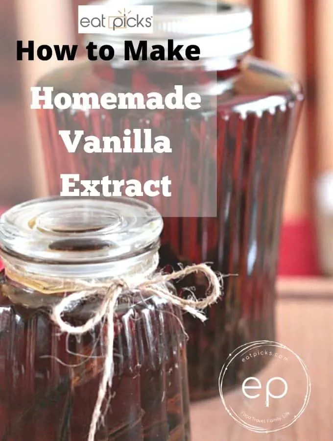 Jars of homemade vanilla extract