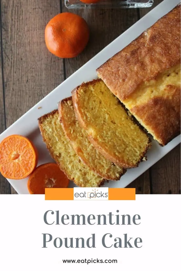 Clementine Pound Cake on plate with Clementine Cake Glaze is delicious recipe from Eat Picks