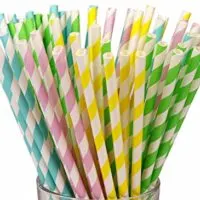 200 Count Paper Straws,Box Package,4 Fresh Color 7.75 Inch Drinking Straws