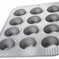 USA Pan (1200MF) Bakeware Cupcake and Muffin Pan, 12 Well, Nonstick & Quick Release Coating, Made in the USA from Aluminized Steel