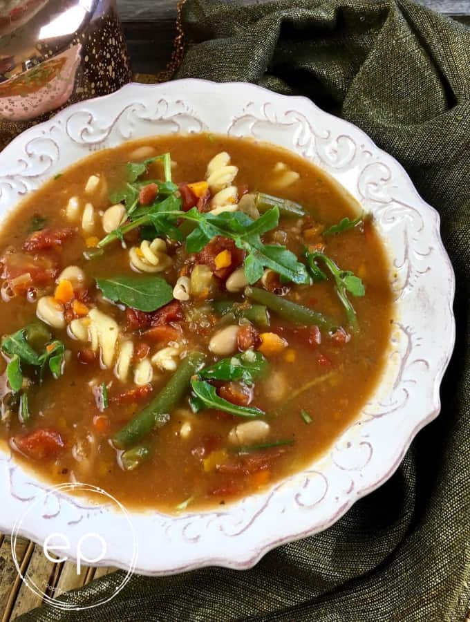 Hearty Minestrone Soup in bowl