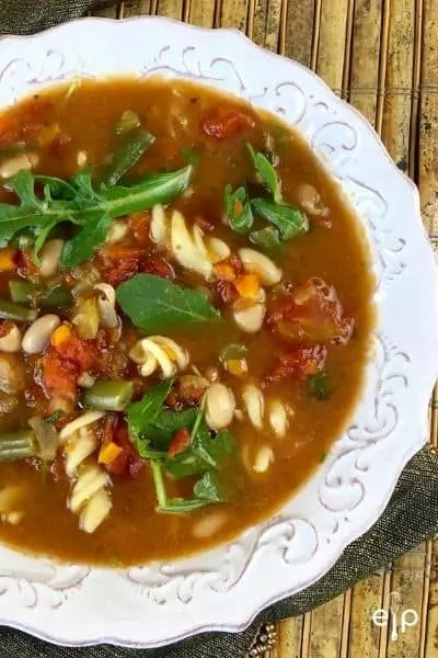 Homemade minestrone soup