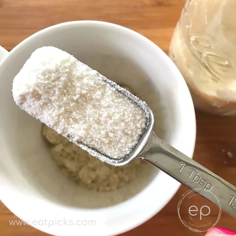 Measuring spoon of almond flour