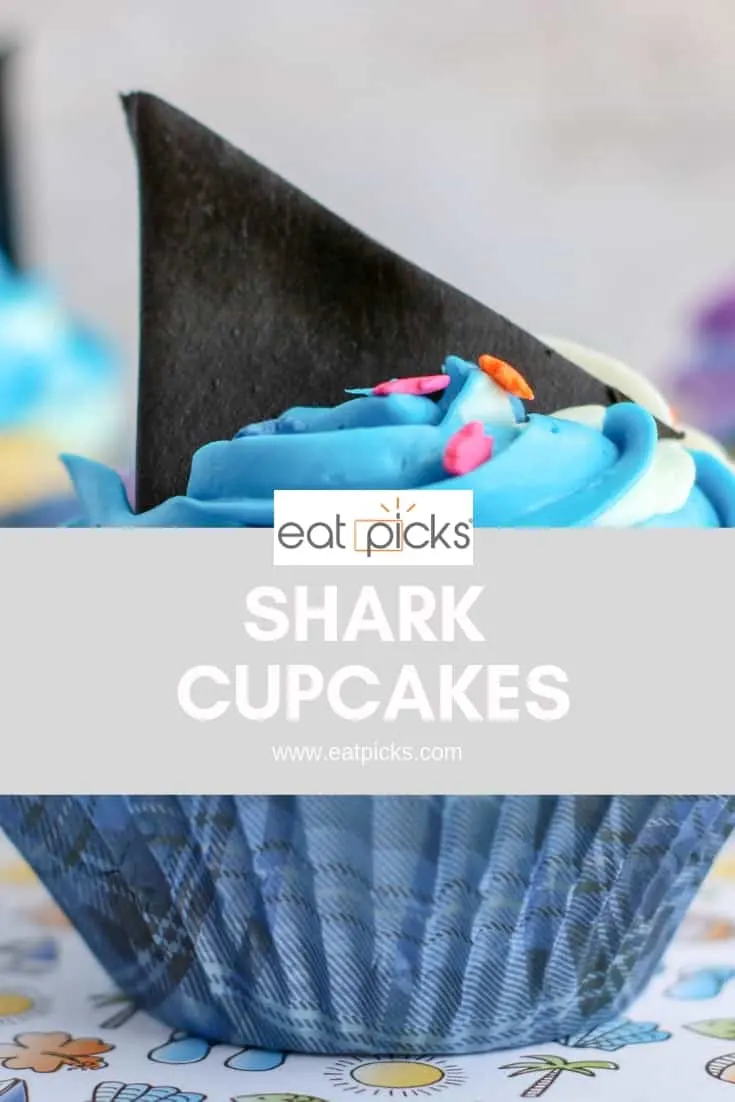 Shark week Cupcake idea with fin topper