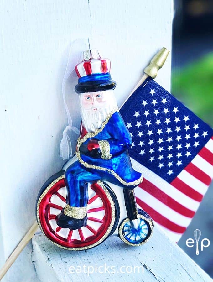 Uncle Sam Ornament with American Flag