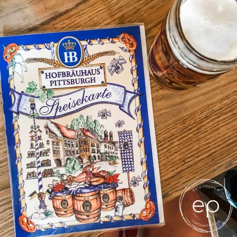 Hofbrauhaus menu and beer
