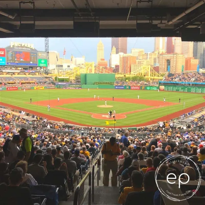 PNC Park with Pittsburgh in background