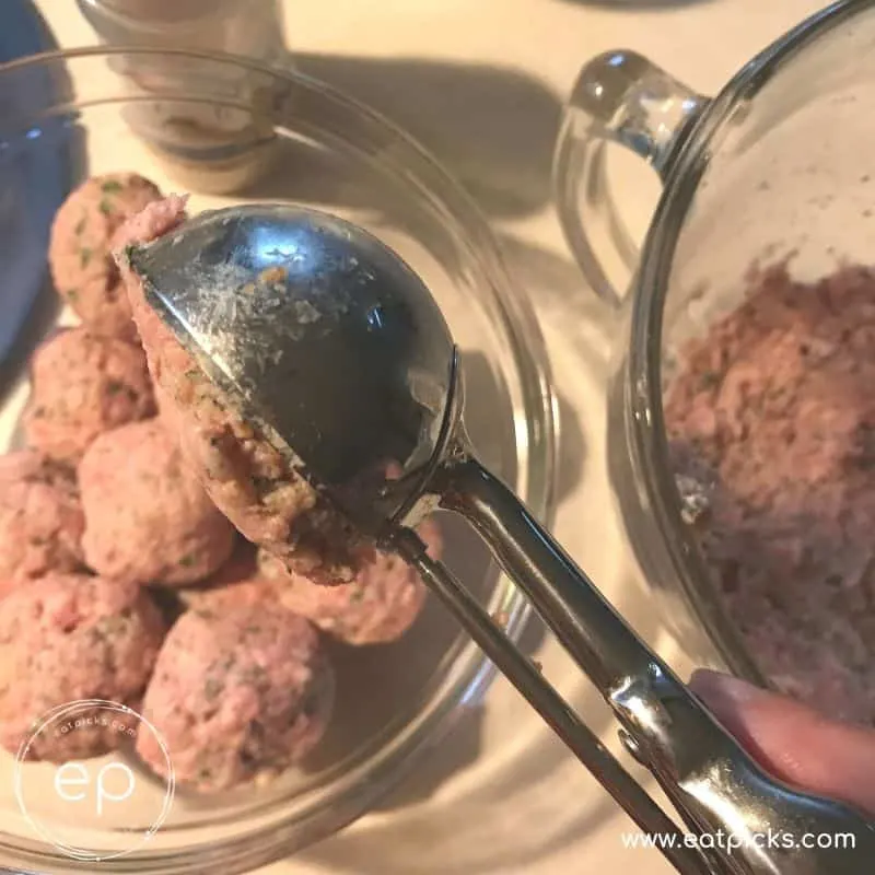 Veal Meatballs in Cookie Scoop