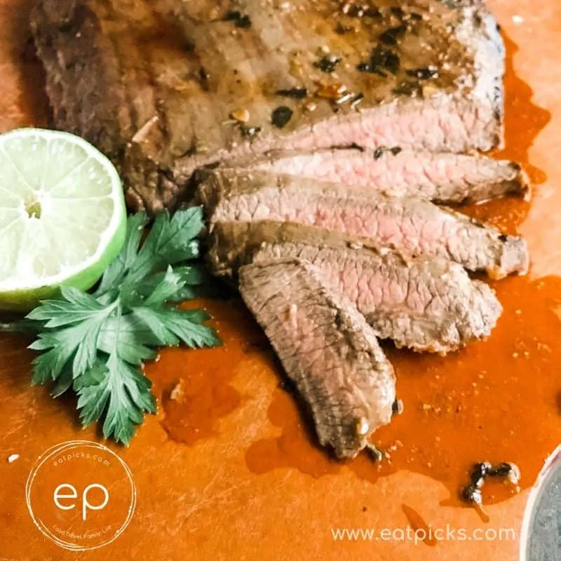 Garlic Lime Flank Steak with lime