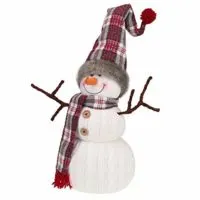 Worldeco Christmas Handmade Gift Cute Snowman Animated Plush Knit Doll Collectible Figurine Xmas Bedroom Home Decorations Holiday Presents 20 inch