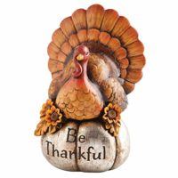 Cypress Home Decorative Be Thankful Hand-Painted Thanksgiving Turkey Tabletop Centerpiece Decor