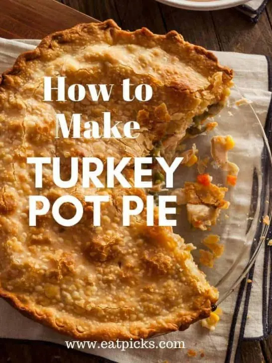 Turkey Pot Pie in glass pie plate