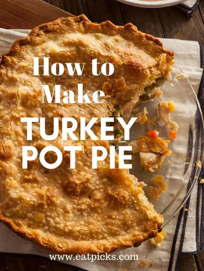Turkey Pot Pie in glass pie plate