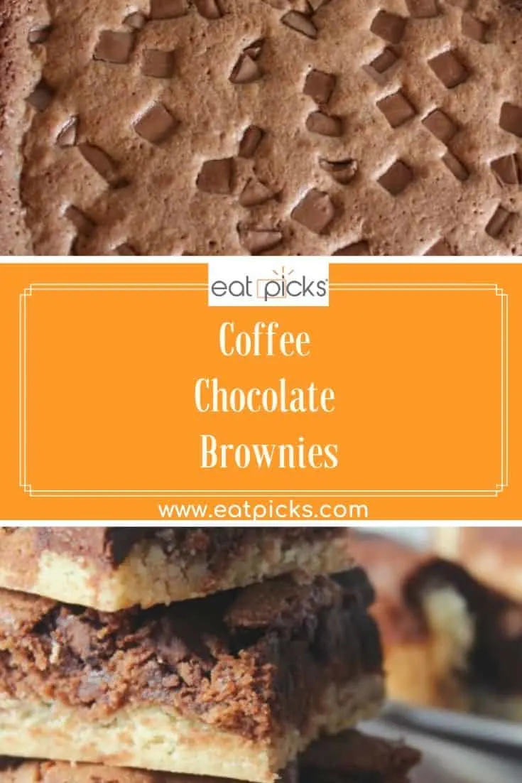 Coffee Chocolate brownies pin image