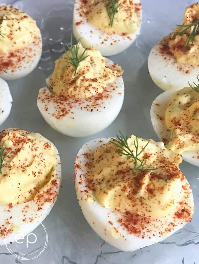 Deviled eggs on a plate 