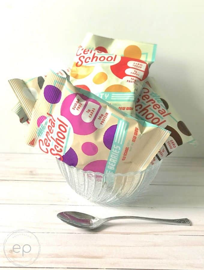 The Cereal School bags in a bowl