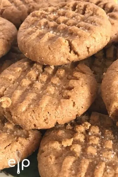 3 ingredient peanut butter cookies on plate