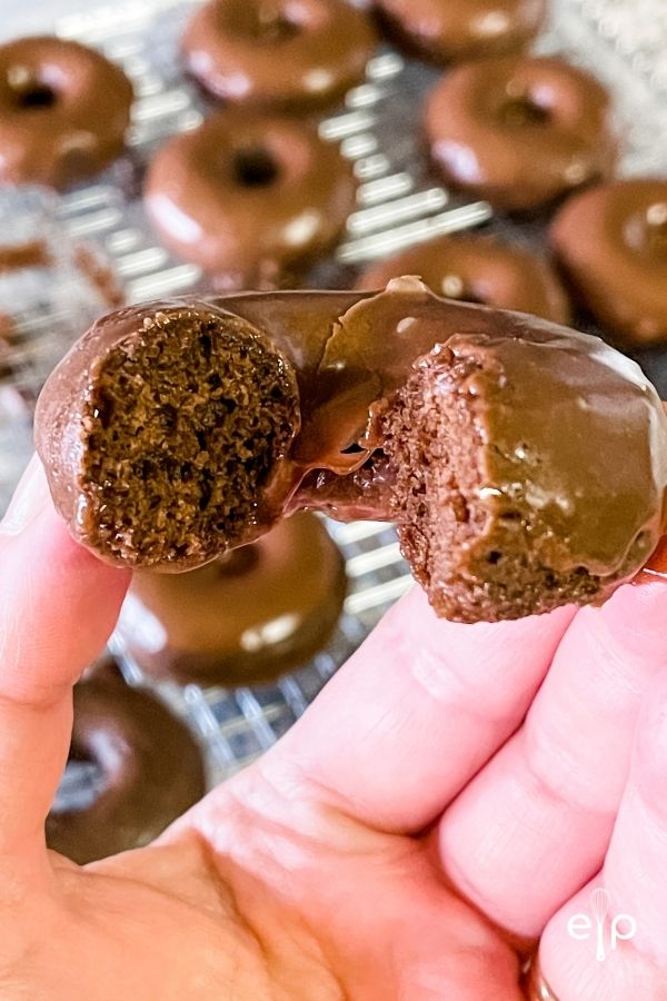 Baked chocolate donuts from scratch