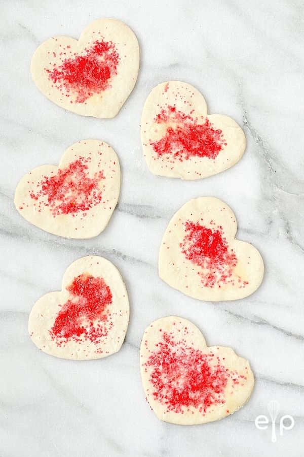 thin crispy sugar cookie hearts