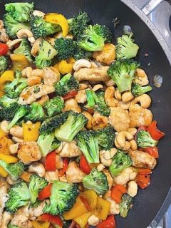 Homemade chicken broccoli cashew stir fry