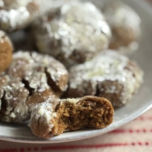 Chewy Gingerbread Crinkle Cookies