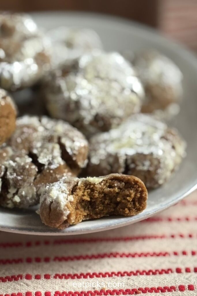 Chewy Gingerbread Crinkle Cookies