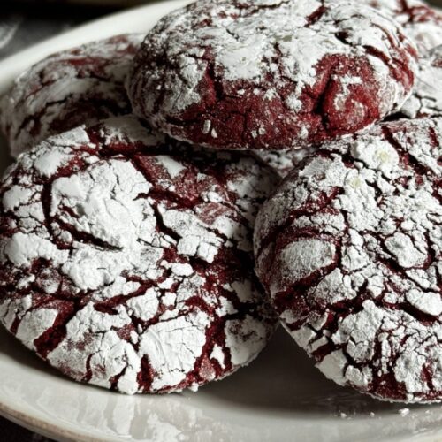 Red Velvet Crinkle cookies